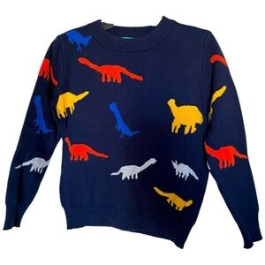 Denim Bay Fully LINED Crewneck Navy Blue Yellow Dinosaur Crewneck Toddler Size 5